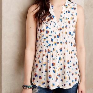 Anthropologie Maeve strawberry blouse